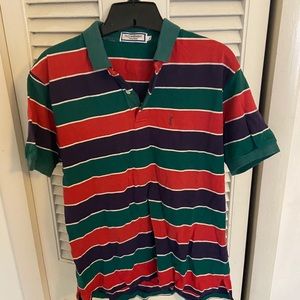 Multi color striped shirt sleeve polo